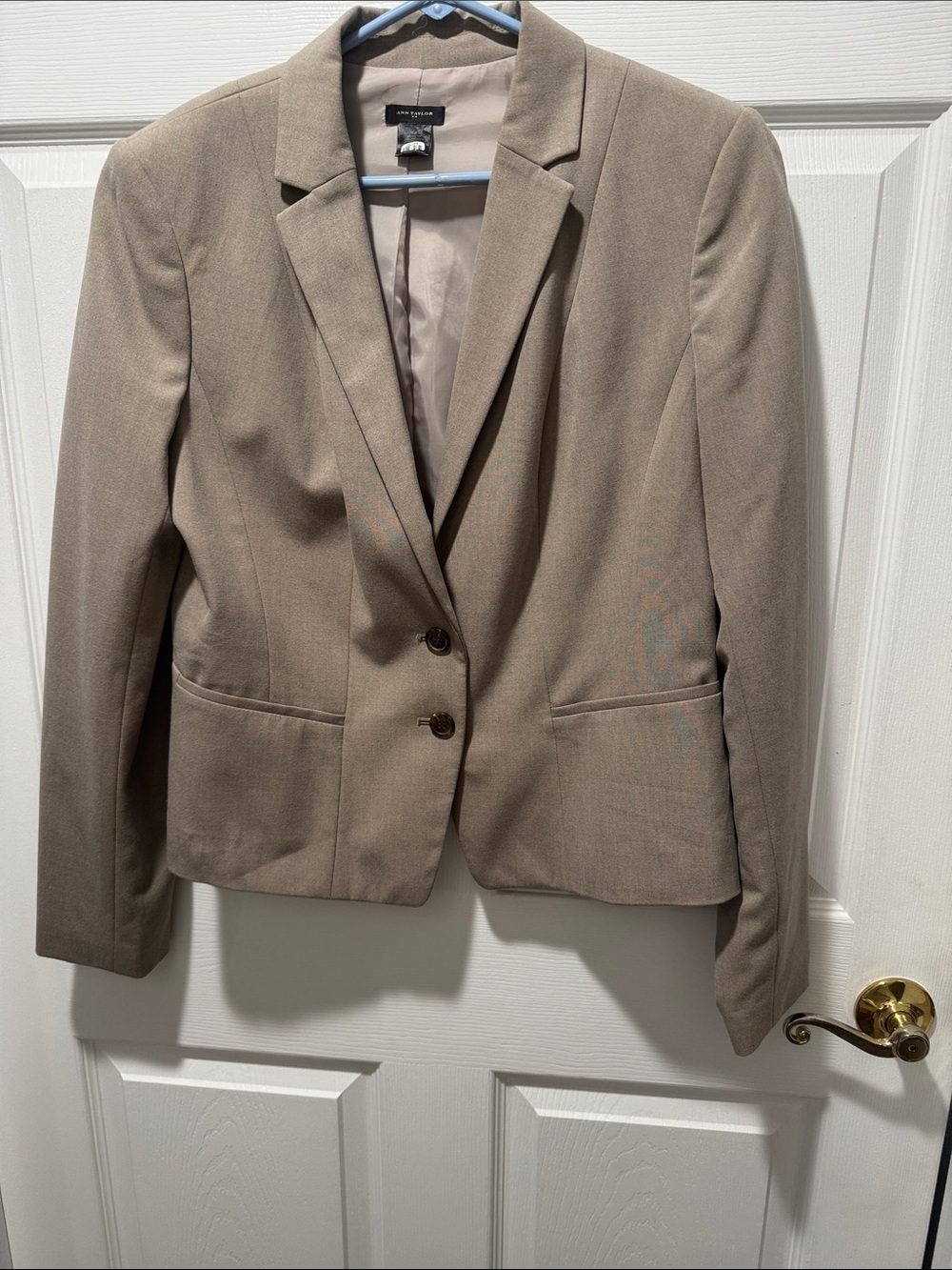 Ann Taylor Taupe Single-Breasted Blazer